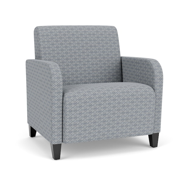 Lesro Siena Lounge Reception Wide Guest Chair, Black, RS Fog Upholstery SN1201 - main